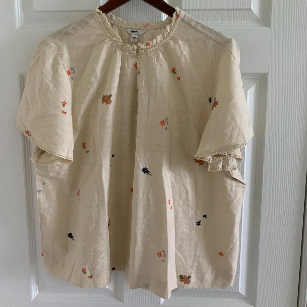 NWT Sonoma Goods for Life Women's Top Blouse, Size XL - Picture 2 of 14